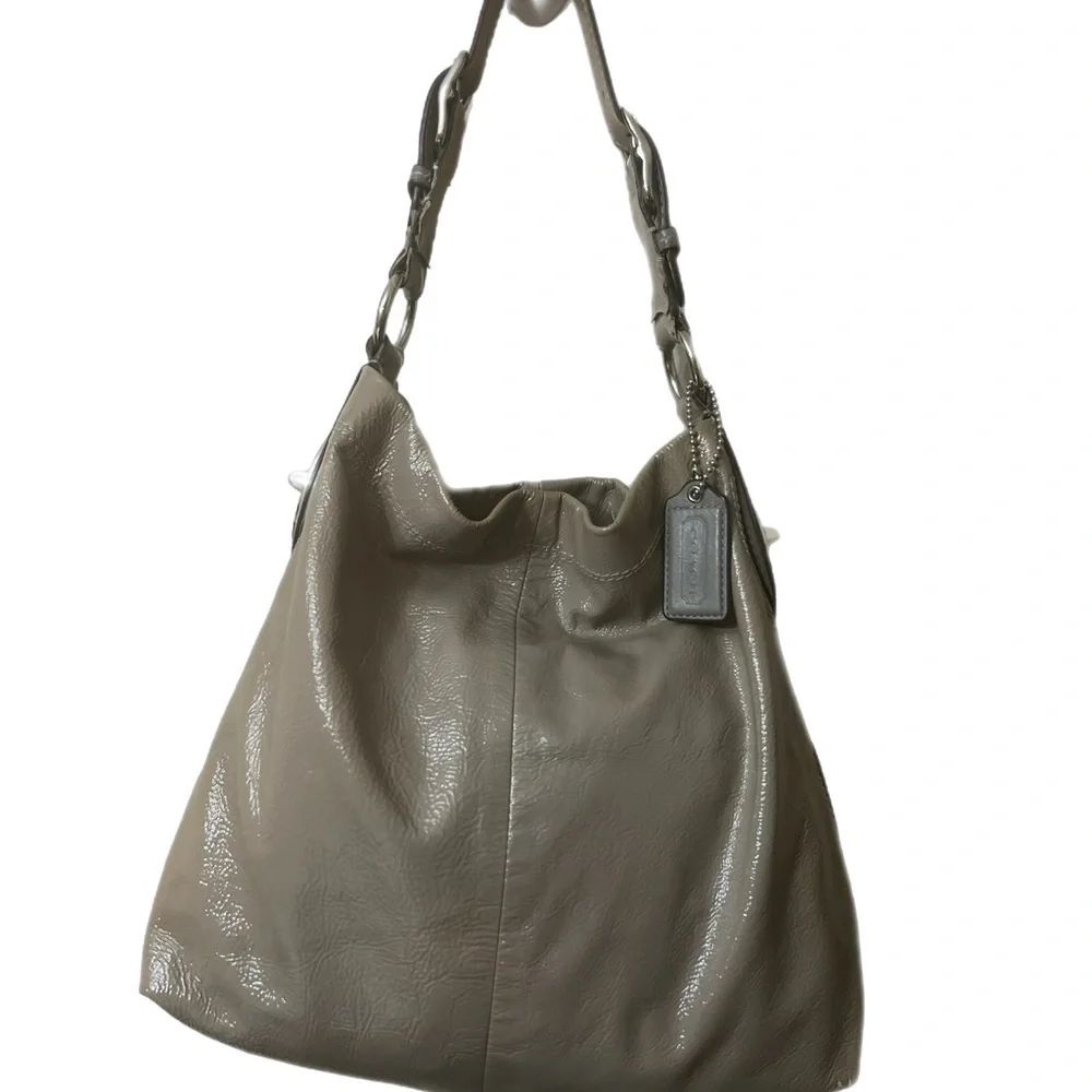 Coach Tan Leather Shoulder Bag with Relaxed Silhouette# 19755